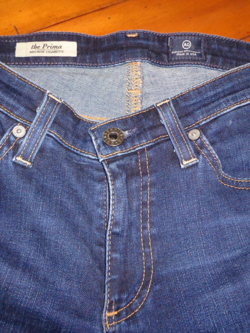 NWOT AG ADRIANO GOLDSCHMIED the Prima Mid-Rise CIGARETTE Jeans 26R Dk Denim - Picture 7 of 11